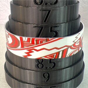 Native American Inspired Aluminum Cuff Bracelet 7.5" Adjustable Southwest Design